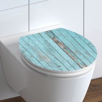 Sch&uuml;tte WC-Sitz Toilettendeckel BLUE WOOD | mit Absenkautomatik | MDF High Gloss