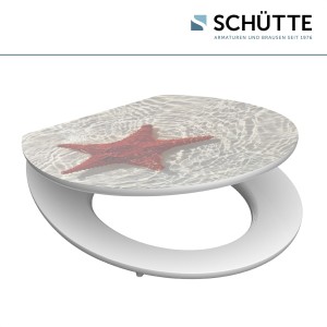 Sch&uuml;tte WC-Sitz Toilettendeckel RED STARFISH | mit Absenkautomatik | MDF-Holzkern | High Gloss