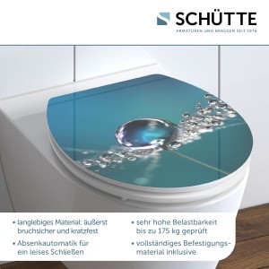 Sch&uuml;tte WC-Sitz Toilettendeckel WATER DROP | mit Absenkautomatik | MDF-Holzkern | High Gloss