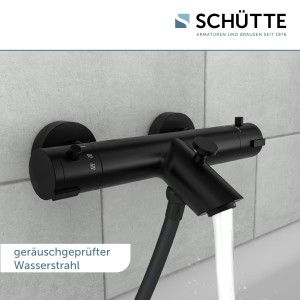 Sch&uuml;tte Wannenf&uuml;llarmatur mit Thermostat LONDON | Schwarz Matt