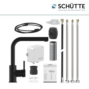 Sch&uuml;tte Sp&uuml;ltischarmatur mit Sensor und herausziehbarem Auslauf VITAL | Hochdruck | Schwarz Matt