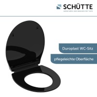 Sch&uuml;tte WC-Sitz Toilettendeckel SLIM BLACK | mit Absenkautomatik &amp; Schnellverschluss | Duroplast