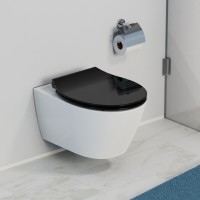 Sch&uuml;tte WC-Sitz Toilettendeckel SLIM BLACK | mit Absenkautomatik &amp; Schnellverschluss | Duroplast