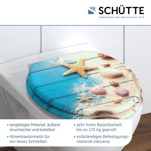 Sch&uuml;tte WC-Sitz Toilettendeckel BEACH &amp; WOOD | mit Absenkautomatik | MDF