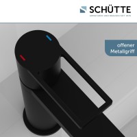 Sch&uuml;tte Waschtischarmatur mit PopUp-Ablaufgarnitur MANHATTAN | Hochdruck | Schwarz Matt