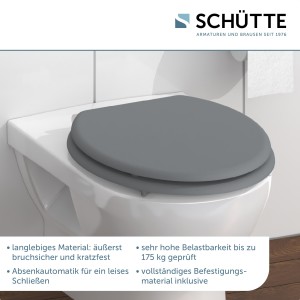 Sch&uuml;tte WC-Sitz Toilettendeckel SPIRIT GREY | mit Absenkautomatik | MDF